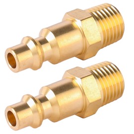 BILAL Brass 1/4-Inch NPT Male Industrial Air Hose Quick Connect Adapter,Air Coupler and Plug Kit,Air Compressor Fittings 2pcs