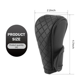 MOXRUQ Leather Car Gear Shift Knob Cover, Anti-Slip Breathable Shifter Stick Protector, Universal for Most Cars SUVs Trucks (Black)