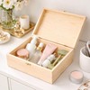 Large Unfinished Wooden Box with Hinged Lid, 10.6" x 7.6"