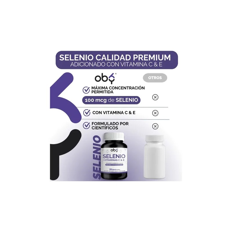Selenio Max Concentración 120 Caps Potenciado Vitamina Oby Vitaminas Mujer