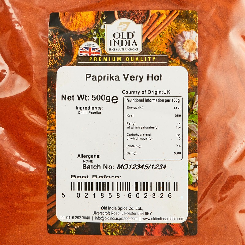 Old India Paprika Very Hot 500g