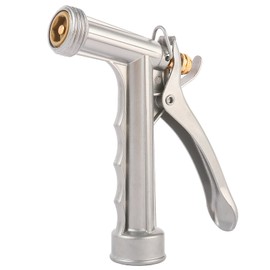 Garden Hose Nozzle, Water Hose Sprayer Nozzle with Threaded Front, Full Size Zinc Metal Pistol Grip High Pressure Nozzle, Adjustable Spray Water Flow for Watering, Washing, Cleaning (1 Pack)