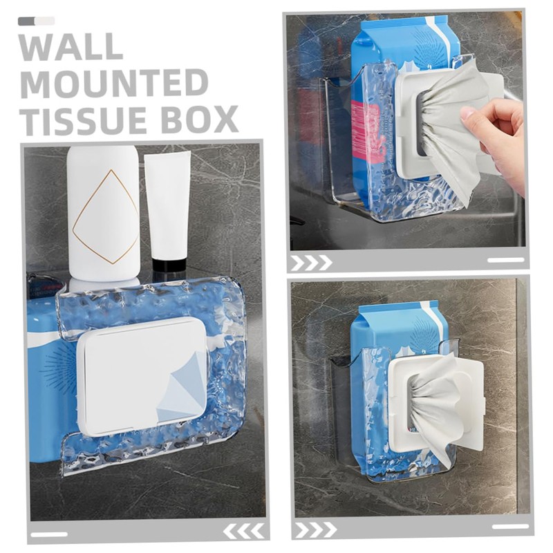 BUGUUYO Bathroom Wipes Storage Box 2pcs Wall Mount Tissue Holder