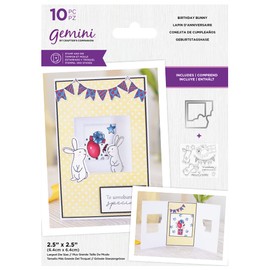 Gemini - Clearstamp&snijmal set - Trifold Window - Birthday Bunny