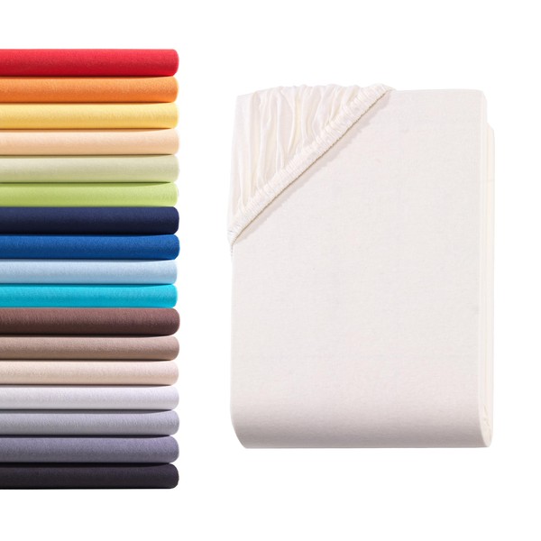 Hometex Premium Textiles Fitted Sheet, 90–100 x 200 cm, Jersey
