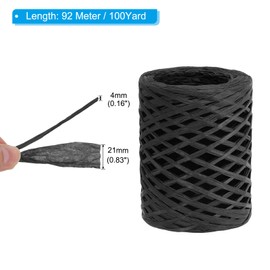 PATIKIL Raffia Ribbon 100 Yard, 1 Roll Natural Packing Paper Twine String for Crochet Box Wrapping Craft Holiday Decor, Black