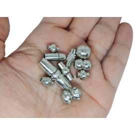 Magnetic Clasps Mix Set of 10 Different Models, Hole 2 mm, 3 mm, 4 mm, Leather End Caps, Chain Clasp, Jewellery Clasp, for Bracelet, Jewellery, Necklace
