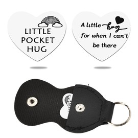 Pocket Hug Token Long Distance Relationship Gifts for Him Her Thinking of You Gifts for Family Friends Girlfriend Christmas Inspirational Gifts for Men Women Heart Pocket Hug Token Keychain