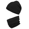 TupTam Unisex Kinder Beanie Mütze Schlauchschal Set, Farbe: Schwarz, Größe: