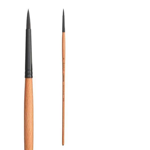 Princeton Catalyst, Series 6400, Long-Handle Synthetic Polytip Bristle Paint Brush, Round, 2