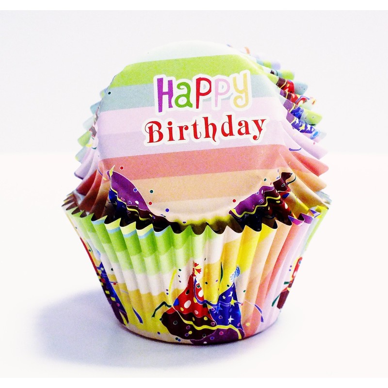 PME BC760 Party Hats Foil Lined Baking Cases for Cupcakes,