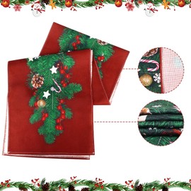 Lemicin Christmas Table Runners Red - Xmas Table Runner Linen Christmas Table Decorations Centrepiece for Seasonal Winter Xmas Kitchen Holiday Party 14 x 72 inch