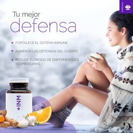 Dekós +INM | Suplemento Alimenticio a Base de Equinácea, Cúrcuma, Zinc, Ajo, Vitamina C y D que Fortalecen las Defensas del Cuerpo y Reduce el Riesgo Ante Enfermedades Respiratorias | 60 cápsulas