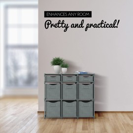 9 Cube Closet Organizers, Includes All Storage Cube Bins, Easy To Assemble Storage Unit With Drawers | Room Organizer For Clothes, Baby Closet Bedroom, Playroom, Dorm (Light Grey)