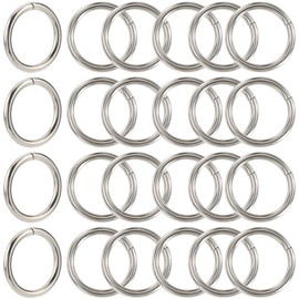 SOFPLATE 40Pcs Non Welded O Ring Round Metal Craft Rings Heavy Duty 25mm Silver Iron Multi Purpose Macrame Hanging Link Buckle Rings Connectors for Macrame Handbag Dog Leashes Belt Luggage Accessories