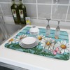 Spring Summer Daisy Flowers Dish Drying Mat for Kitchen Counter