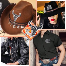 Southwestern Embroidered Iron On Patches for Hats: Meneng 32Pcs Western Cowboy Sew On Applique Patches for DIY Accessories - Vintage Embroidery Patch for Clothing Jackets Hats Backpacks