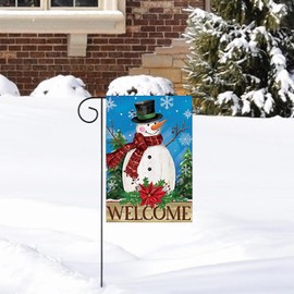 Frosty The Snowman Welcome Garden Flag - 12" x 18", Double Sided Winter Garden Decor, Christmas Decoration, Garden Decor, Boxing Day, Classroom, Daycare, Christmas Tree Lot, Fundraiser