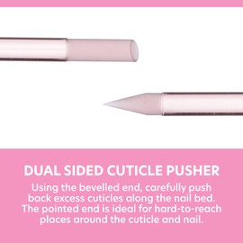 Bona Fide Beauty Czech glass Cuticle Pusher, 1Pc Pink Manicure Stick for Gentle Cuticle Remover. Durable Dual-Sided Reusable Glass Cuticle Stick
