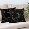 Black Moon Throw Pillow Cover 16x16 inch, Cute Green Magic