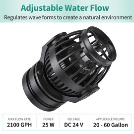 Uniclife 2100 GPH Aquarium Wave Maker for 60-120 Gallon Fish Tanks Adjustable Circulation Pump with Controller and Magnet Mount for Marine Freshwater Aquarium Circulation Pond