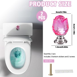 2 x Toilet Push Button Replacement Drawer Pull Handle Toilet Flush Tank Knob for Bathroom (Pink)