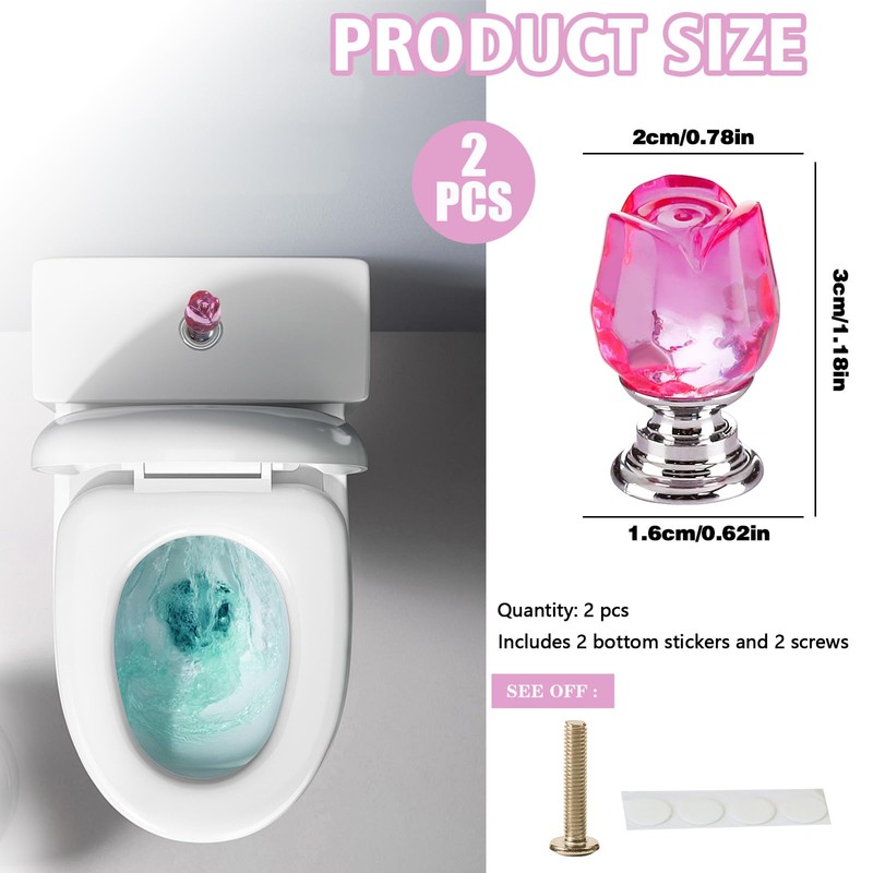 2 x Toilet Push Button Replacement Drawer Pull Handle Toilet