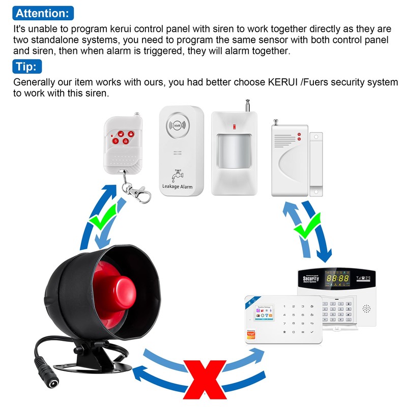 KERUI Standalone Home Office Shop Security Alarm System Kit,Wireless Loud