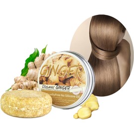 Champú Sólido LONEOURS con Jengibre para el Crecimiento del Cabello, Anticaída y Antipicazón, Orgánico y Vegano, sin Plástico y Biodegradable, para Adultos Unisex y Cabello Ondulado