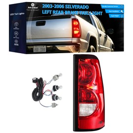Tail Lights Compatible with 2003-2006 Chevy Silverado 1500 2500 3500HD 1500HD 2500HD, Rear Brake Lamps Right Passenger Side, Red Lens, Bulbs and Wiring Harness Included, GM2800174 GM2801174