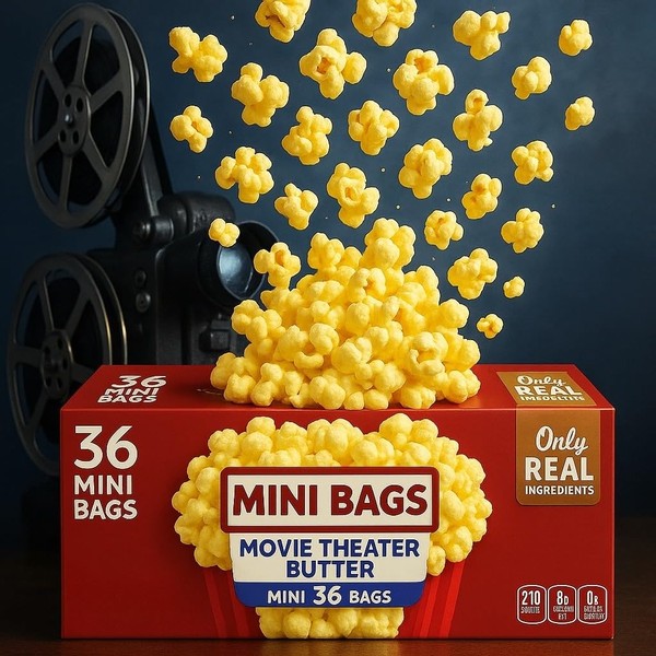 Movie Theater Butter Microwave Popcorn – 36 Mini Bags, 1.5