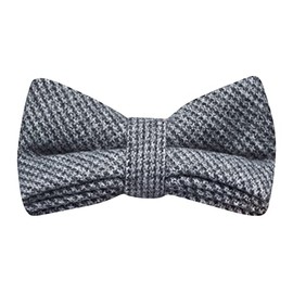 King & Priory Grey/Blue Micro Dogtooth Bow Tie