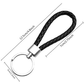 20pcs Braided Keychain, Faux Leather Strap Rope Cord Keyring Portable Handmade Metal Key Chain Weave Key Holder for Women and Men DIY Bag Pendant Hang Car Keys 20 Colour