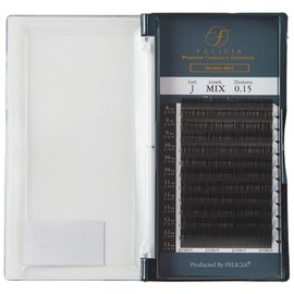 FELICIA Flat Matte Lash Extensions Ultra Soft Single Matsueku Eyelash J Curl 0.15 Thickness 0.03 - 0.5 inches (8 - 13 mm), Mixed