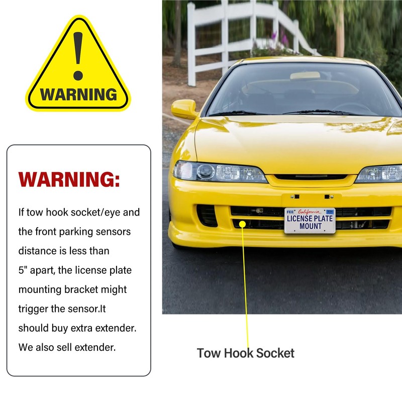 License Plate Holder Front Bumper Mount Bracket Compatible with Acura