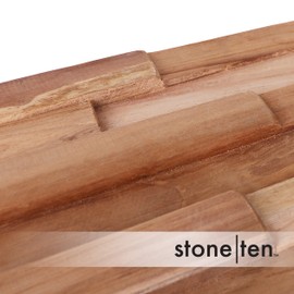 Stone Ten Teak 3D Wall Panels - Teak Wood Planks - Boho Wood Panels for Wall - Decorative Wall Panels - Teak Accent Wall Panels - Teak Wall Paneling - Backsplash Shiplap Boards (24, Natural)