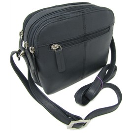 Cute Visconti Small Leather Holly Shoulder Messenger Bag Style 18939 (Dark Navy Blue)
