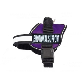 Doggie Stylz Emotional Support Dog Vest with 2 Free Hook and Loop Removable Emotional Support Animal Patches, Reflective Lightweight Cool Soft Adjustable K9 Harness (Girth 12”- 16" Purple)