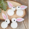 Group of 24 White Pom Pom Easter Bunnies by Factory