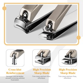 Nail Clipper Set Cuticle Trimmer with Pusher Nail Clipper Scraper 6-in-1 Professional Cuticle Remover Tools Set with Personal Care