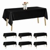 luccido 6 Pack Rectangle Tablecloth 60 x 120 Inches Black