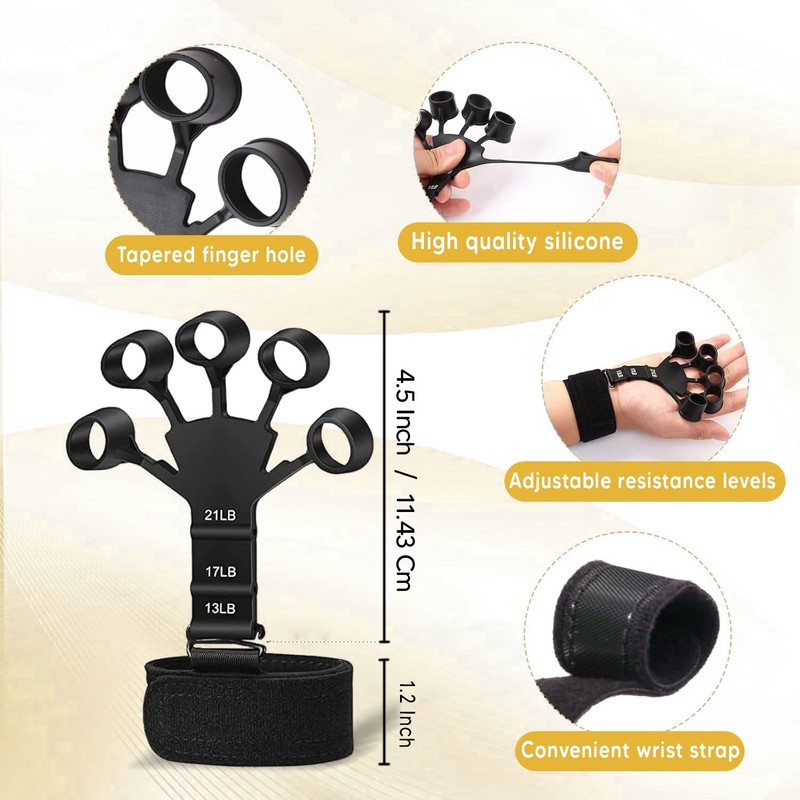 Hand Grip Strengthener Workout Kit (5-Pack) – Includes Adjustable Resistance