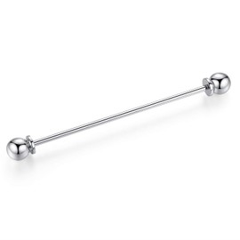 HONEY BEAR Men's Collar Pin Suit Shirt Collar Pin Collar Pins Bar Tie Knot Bar for Wedding Gift, Silver Cone, Multi-Way, Stainless Steel, No Gemstone