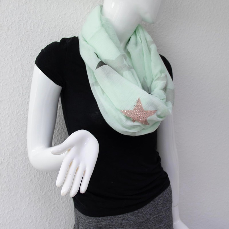 Gloop Leicghter S201703 Loop Scarf with Stars Pattern Various Colours,