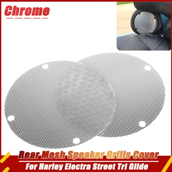 Unbranded Chrome Rear Mesh Speaker Grills For Harley Electra Glide