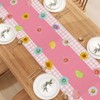 Linen Pink and White Buffalo Check Plaid Easter Table Runner