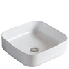 KINGWONG 15 Inch Square and Round Corners Bathroom sink Rectangular