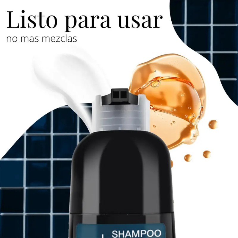 Shampoo Con Tinte Natural Dermafol Para Cubrir Canas 500ml Color