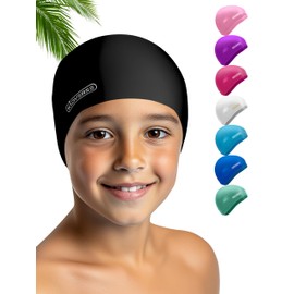 KIDVERSE Children's Waterproof Swimming Cap with Non-Slip Nubs - Swimming Caps for Swimmers with UV Protection - Swimming Cap Girls - Tear-Resistant Swimming Caps in Various Sizes