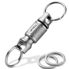 TISUR Titanium Quick Release Keychain, Retractable Key Chain Detachable Keychain Clip，Pull Apart Key Rings Holder for Men Women